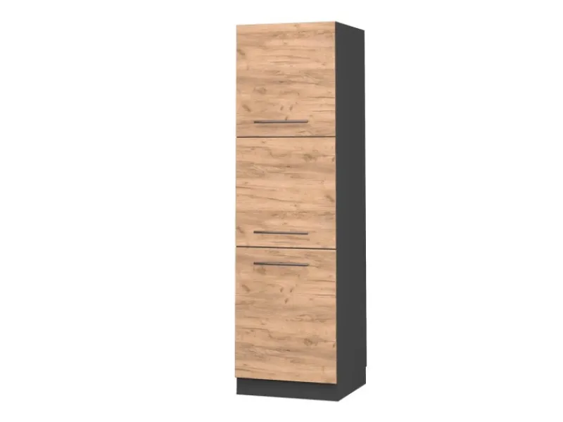 Vicco Herdumbauschrank Fame-Line Herdschrank Goldkraft /Anthrazit 60 cm< Kühlschränke|Einbauküchen