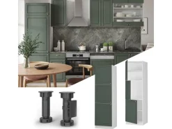 Vicco Herdumbauschrank Fame-Line Herdschrank Grün-Gold Landhaus/Weiß 60 cm< Herde