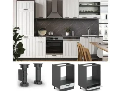 Einbauküchen<Vicco Herdumbauschrank Fame-Line Landhaus/Anthrazit 60 cm ohne Arbeitsplatte
