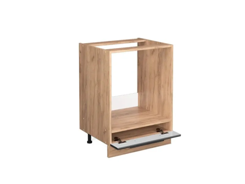 Outlet Vicco Herdumbauschrank Fame-Line Hochglanz/Goldkraft Eiche 60 cm ohne Arbeitsplatte Anthrazit
