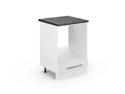 Herde<Vicco Herdumbauschrank Fame-Line Hochglanz/ 60 cm AP Anthrazit