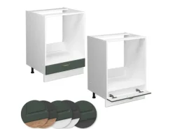 Vicco Herdumbauschrank Fame-Line Grün-Gold Landhaus/Weiß 60 cm ohne Arbeitsplatte< Einbauküchen