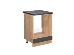 Best Vicco Herdumbauschrank Fame-Line -Gold/Goldkraft Eiche 60 cm AP Anthrazit