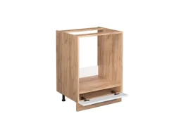 Küchenschränke|Einbauküchen<Vicco Herdumbauschrank Fame-Line Hochglanz/Goldkraft Eiche 60 cm ohne Arbeitsplatte