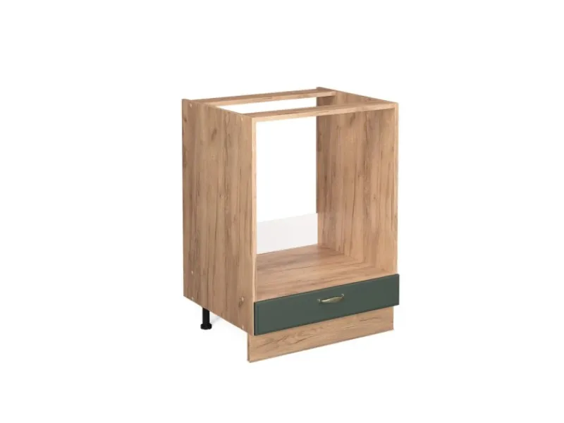 Clearance Vicco Herdumbauschrank Fame-Line Grün-Gold Landhaus/Goldkraft Eiche 60 cm ohne Arbeitsplatte Dunkelgrün