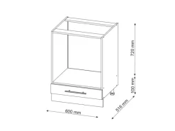 Clearance Vicco Herdumbauschrank Fame-Line Grün-Gold Landhaus/Goldkraft Eiche 60 cm ohne Arbeitsplatte Dunkelgrün