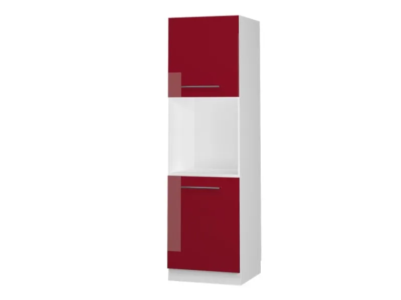 Vicco Herdumbauschrank Fame-Line Bordeaux Hochglanz/Weiß 60 cm mit Offenem Regal< Einbauküchen