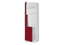 Herde|Einbauküchen<Vicco Herdumbauschrank Fame-Line Herdschrank Bordeaux Hochglanz/Weiß 60 cm