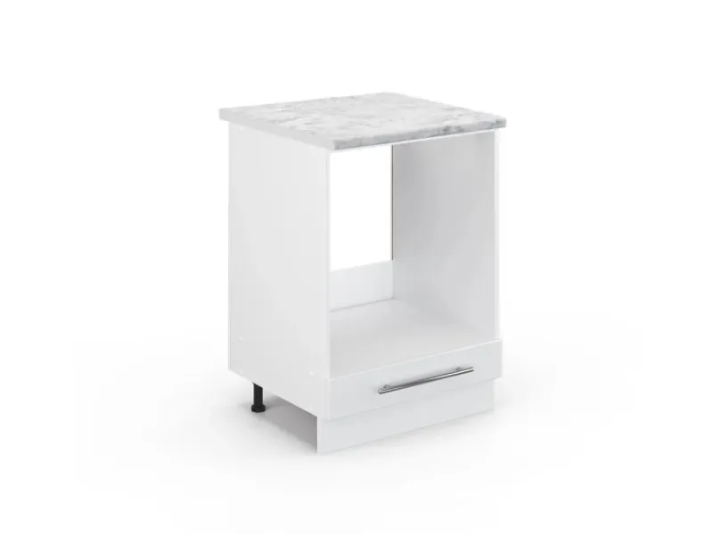 Vicco Herdumbauschrank Fame-Line Hochglanz/ 60 cm AP Marmor< Kochfelder
