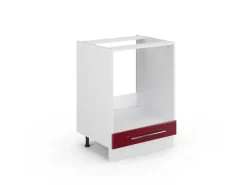 Vicco Herdumbauschrank Fame-Line Bordeaux Hochglanz/Weiß 60 cm ohne Arbeitsplatte< Einbauküchen