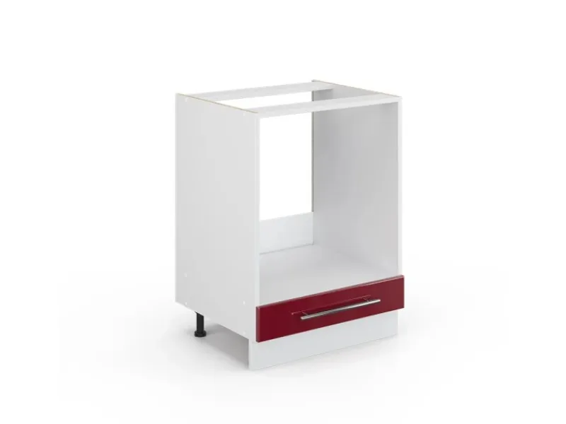 Vicco Herdumbauschrank Fame-Line Bordeaux Hochglanz/Weiß 60 cm ohne Arbeitsplatte< Einbauküchen