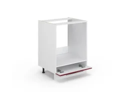 Vicco Herdumbauschrank Fame-Line Bordeaux Hochglanz/Weiß 60 cm ohne Arbeitsplatte< Einbauküchen