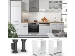 Best Vicco Herdumbauschrank Fame-Line Hochglanz 60 cm ohne Arbeitsplatte Weiß