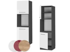 Vicco Herdumbauschrank Fame-Line Hochglanz/Anthrazit 60 cm Offen< Pantryküchen
