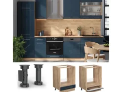 Vicco Herdumbauschrank Fame-Line Hochglanz/Goldkraft Eiche 60 cm ohne Arbeitsplatte< Single-Küchen|Pantryküchen