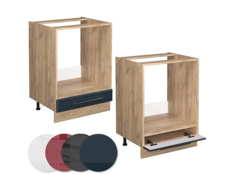 Vicco Herdumbauschrank Fame-Line Hochglanz/Goldkraft Eiche 60 cm ohne Arbeitsplatte< Single-Küchen|Pantryküchen