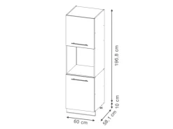 Vicco Herdumbauschrank Fame-Line Hochglanz/Weiß 60 cm mit Offenem Regal Dunkelblau
