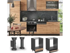 Vicco Herdumbauschrank Fame-Line Goldkraft /Anthrazit 60 cm ohne Arbeitsplatte< Einbauküchen|Küchenschränke