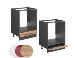 Vicco Herdumbauschrank Fame-Line Goldkraft /Anthrazit 60 cm ohne Arbeitsplatte< Einbauküchen|Küchenschränke