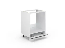 Vicco Herdumbauschrank Fame-Line Hochglanz/Weiß 60 cm AP Marmor< Einbauküchen