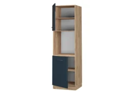 Kochfelder<Vicco Herdumbauschrank Fame-Line Hochglanz/Goldkraft Eiche 60 cm Offen