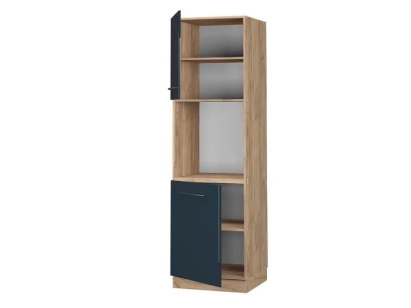 Kochfelder<Vicco Herdumbauschrank Fame-Line Hochglanz/Goldkraft Eiche 60 cm Offen