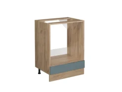 Vicco Herdumbauschrank R-Line Blau-Grau/Goldkraft Eiche 60 cm ohne Arbeitsplatte< Pfannen