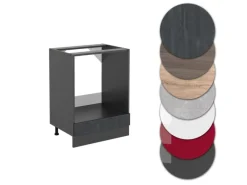 Kochfelder<Vicco Herdumbauschrank R-Line Schwarz Beton/Anthrazit 60 cm AP Anthrazit