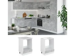 Sale Vicco Herdumbauschrank R-Line Herdschrank /Weiß 60 cm AP Eiche Beton