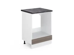 Herde<Vicco Herdumbauschrank R-Line Herdschrank Grau/Weiß 60 cm AP Anthrazit
