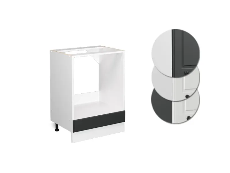 Herde<Vicco Herdumbauschrank R-Line Anthrazit Landhaus/Weiß 60 cm ohne Arbeitsplatte