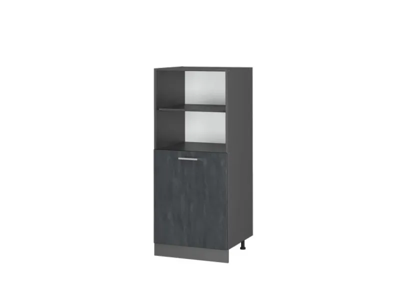Outlet Vicco Herdumbauschrank R-Line Herdschrank Schwarz Beton/Anthrazit 60 cm Beton Anthrazit