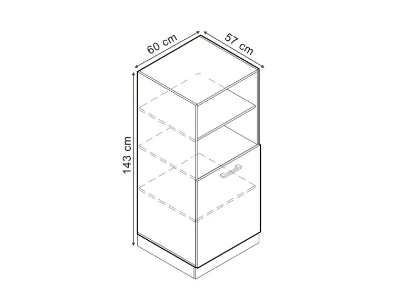 Outlet Vicco Herdumbauschrank R-Line Herdschrank Schwarz Beton/Anthrazit 60 cm Beton Anthrazit