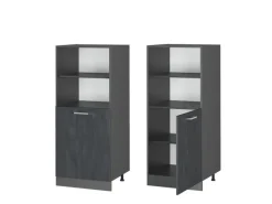 Outlet Vicco Herdumbauschrank R-Line Herdschrank Schwarz Beton/Anthrazit 60 cm Beton Anthrazit