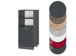 Outlet Vicco Herdumbauschrank R-Line Herdschrank Schwarz Beton/Anthrazit 60 cm Beton Anthrazit