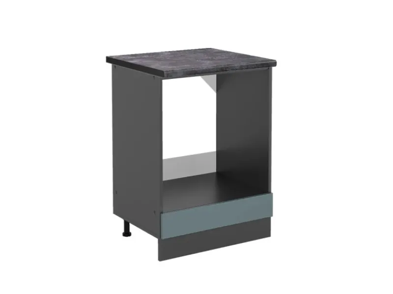 Vicco Herdumbauschrank R-Line Blau-Grau/Anthrazit 60 cm AP Anthrazit< Küchenschränke