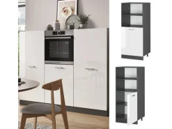 Vicco Herdumbauschrank R-Line Herdschrank Hochglanz/Anthrazit 60 cm< Kücheninseln|Küchenschränke