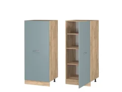 Vicco Herdumbauschrank R-Line Küchenkommode Blau-Grau/Goldkraft Eiche 60 cm< Herde
