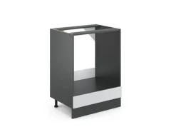 Discount Vicco Herdumbauschrank R-Line Landhaus/Anthrazit 60 cm AP Marmor Weiß