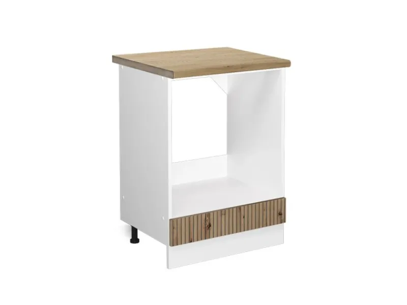 Herde<Vicco Herdumbauschrank R-Line Herdschrank Artisan-Eiche/Weiß 60 cm AP Eiche