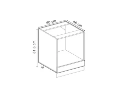 Herde<Vicco Herdumbauschrank R-Line Herdschrank Artisan-Eiche/Weiß 60 cm AP Eiche