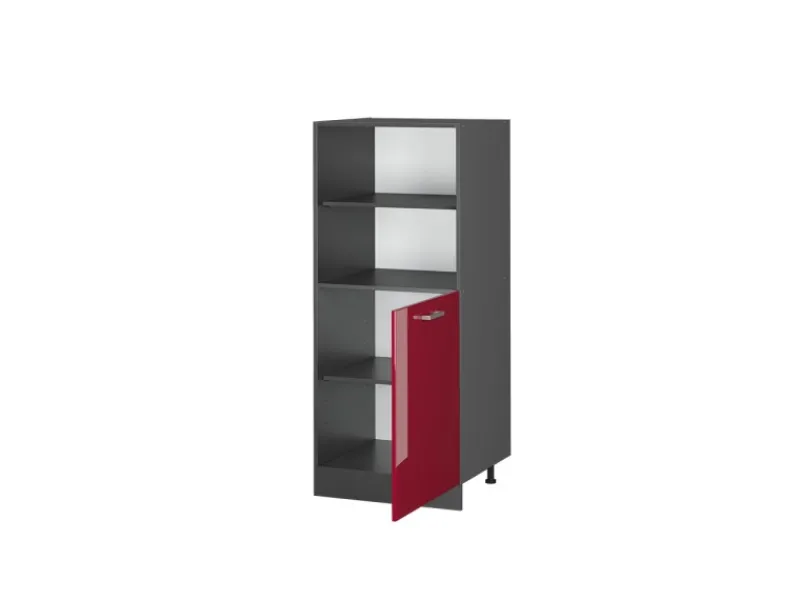 Clearance Vicco Herdumbauschrank R-Line Herdschrank Bordeaux Hochglanz/Anthrazit 60 cm Bordeaux-Glanz