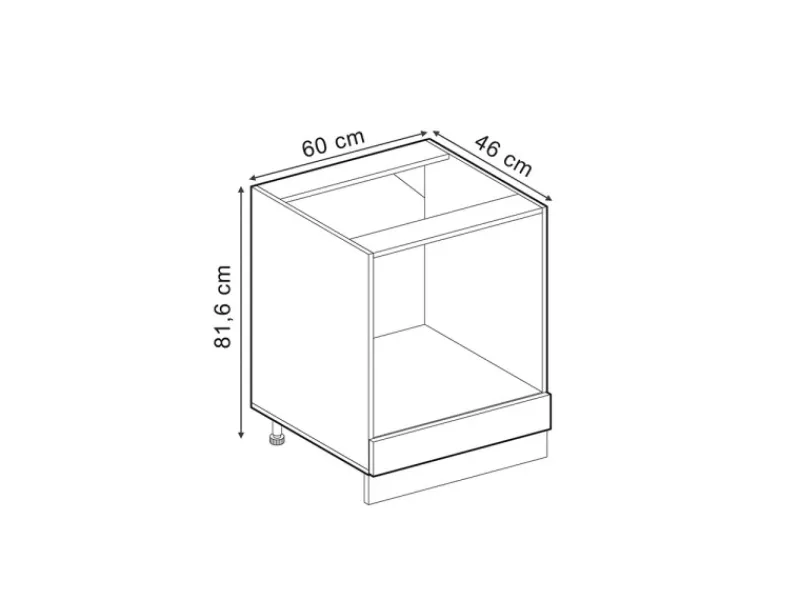 Vicco Herdumbauschrank R-Line Artisan-Eiche/Weiß 60 cm ohne Arbeitsplatte< Pfannen