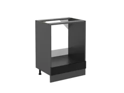 Vicco Herdumbauschrank R-Line Schwarz Hochglanz/Anthrazit 60 cm ohne Arbeitsplatte< Küchenschränke|Einbauküchen