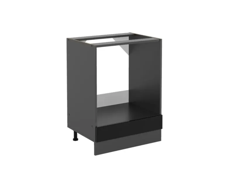 Vicco Herdumbauschrank R-Line Schwarz Hochglanz/Anthrazit 60 cm ohne Arbeitsplatte< Küchenschränke|Einbauküchen