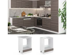 Vicco Herdumbauschrank R-Line Herdschrank Grau/Weiß 60 cm ohne Arbeitsplatte< Herde
