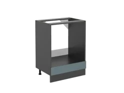 Pfannen<Vicco Herdumbauschrank R-Line Blau-Grau/Anthrazit 60 cm ohne Arbeitsplatte