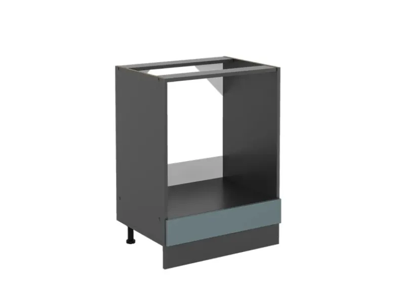 Pfannen<Vicco Herdumbauschrank R-Line Blau-Grau/Anthrazit 60 cm ohne Arbeitsplatte