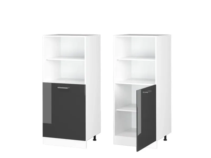 Herde<Vicco Herdumbauschrank R-Line Herdschrank Hochglanz/Weiß 60 cm