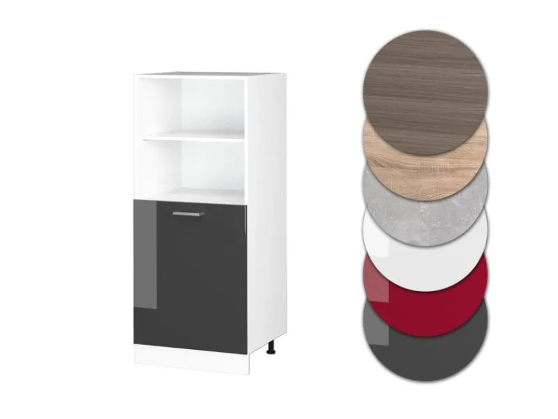Herde<Vicco Herdumbauschrank R-Line Herdschrank Hochglanz/Weiß 60 cm